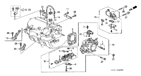 2001 prelude TYPESH 2 DOOR 5MT THROTTLE BODY diagram 2001 prelude TYPESH 2 DOOR 5MT THROTTLE BODY diagram