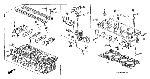 1997 prelude BASE 2 DOOR 5MT CYLINDER HEAD diagram 1997 prelude BASE 2 DOOR 5MT CYLINDER HEAD diagram