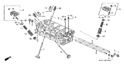 2001 prelude BASE 2 DOOR 5MT VALVE - ROCKER ARM diagram 2001 prelude BASE 2 DOOR 5MT VALVE - ROCKER ARM diagram