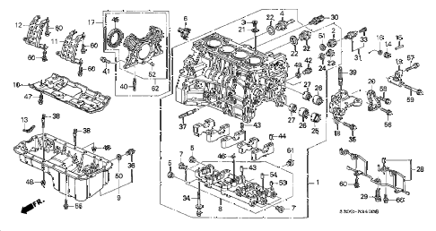 2001 prelude BASE 2 DOOR 5MT CYLINDER BLOCK - OIL PAN diagram 2001 prelude BASE 2 DOOR 5MT CYLINDER BLOCK - OIL PAN diagram