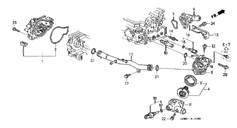 2001 prelude BASE 2 DOOR 5MT WATER PUMP - SENSOR diagram 2001 prelude BASE 2 DOOR 5MT WATER PUMP - SENSOR diagram