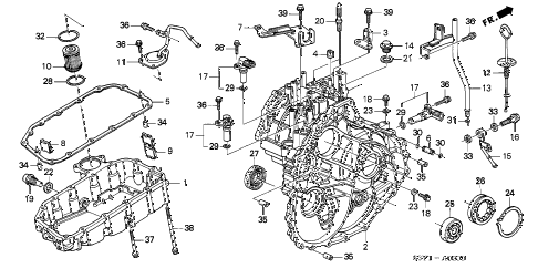 2001 insight DX 3 DOOR CVT TRANSMISSION CASE - OIL PAN diagram 2001 insight DX 3 DOOR CVT TRANSMISSION CASE - OIL PAN diagram
