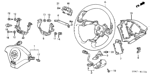 2003 insight DX 3 DOOR CVT STEERING WHEEL (SRS) diagram 2003 insight DX 3 DOOR CVT STEERING WHEEL (SRS) diagram