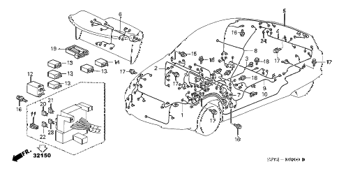 2001 insight DX(A/C) 3 DOOR 5MT WIRE HARNESS diagram 2001 insight DX(A/C) 3 DOOR 5MT WIRE HARNESS diagram