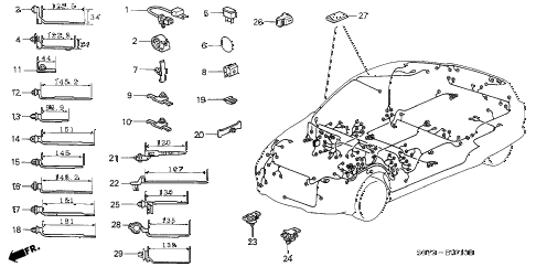 2002 insight DX 3 DOOR CVT HARNESS BAND - BRACKET diagram 2002 insight DX 3 DOOR CVT HARNESS BAND - BRACKET diagram