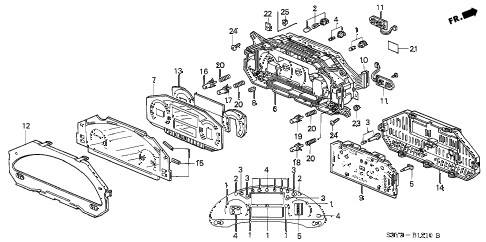 2003 insight DX 3 DOOR CVT COMBINATION METER COMPONENTS diagram 2003 insight DX 3 DOOR CVT COMBINATION METER COMPONENTS diagram