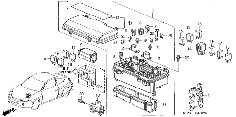 2001 insight DX(A/C) 3 DOOR 5MT CONTROL UNIT (ENGINE ROOM) diagram 2001 insight DX(A/C) 3 DOOR 5MT CONTROL UNIT (ENGINE ROOM) diagram