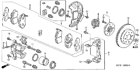 2002 insight DX 3 DOOR CVT FRONT BRAKE (CVT) diagram 2002 insight DX 3 DOOR CVT FRONT BRAKE (CVT) diagram