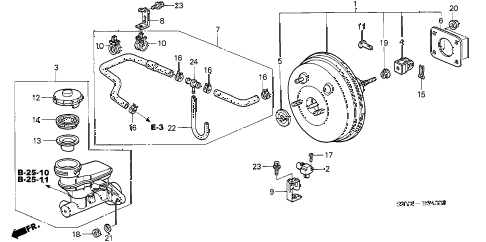 2003 insight DX(A/C) 3 DOOR 5MT BRAKE MASTER CYLINDER - MASTER POWER diagram 2003 insight DX(A/C) 3 DOOR 5MT BRAKE MASTER CYLINDER - MASTER POWER diagram