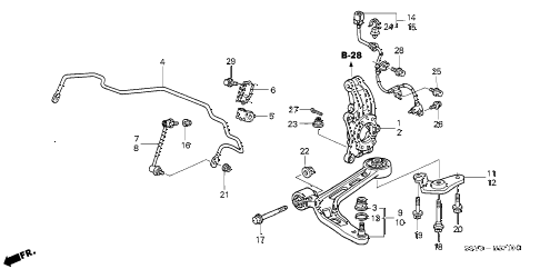 2003 insight DX(A/C) 3 DOOR 5MT FRONT LOWER ARM diagram 2003 insight DX(A/C) 3 DOOR 5MT FRONT LOWER ARM diagram