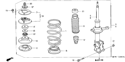 2001 insight DX(A/C) 3 DOOR 5MT FRONT SHOCK ABSORBER diagram 2001 insight DX(A/C) 3 DOOR 5MT FRONT SHOCK ABSORBER diagram