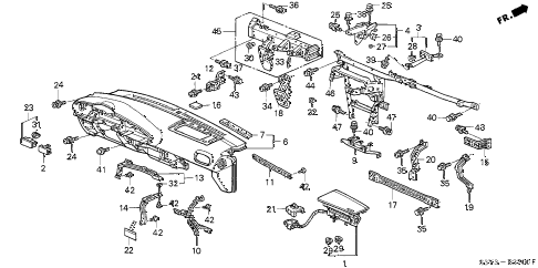 2002 insight DX 3 DOOR 5MT INSTRUMENT PANEL diagram 2002 insight DX 3 DOOR 5MT INSTRUMENT PANEL diagram
