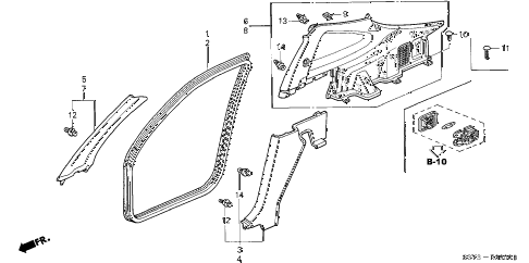 2002 insight DX 3 DOOR 5MT PILLAR GARNISH diagram 2002 insight DX 3 DOOR 5MT PILLAR GARNISH diagram