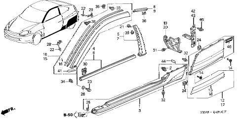 2003 insight DX 3 DOOR CVT MOLDING diagram 2003 insight DX 3 DOOR CVT MOLDING diagram