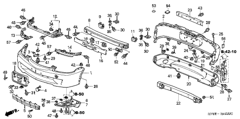 2002 insight DX 3 DOOR 5MT BUMPERS diagram 2002 insight DX 3 DOOR 5MT BUMPERS diagram