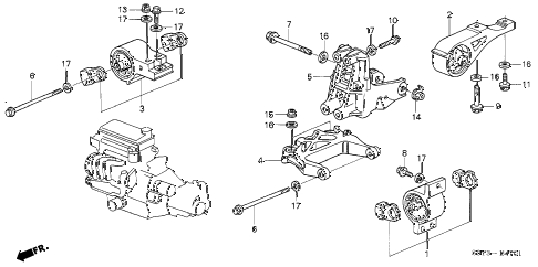 2001 insight DX 3 DOOR CVT ENGINE MOUNTS (CVT) diagram 2001 insight DX 3 DOOR CVT ENGINE MOUNTS (CVT) diagram