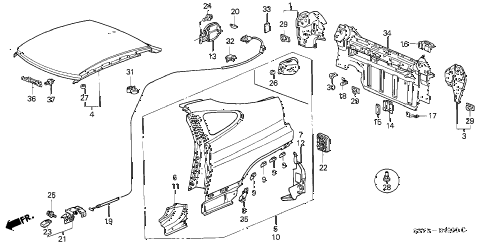 2002 insight DX 3 DOOR 5MT OUTER PANEL diagram 2002 insight DX 3 DOOR 5MT OUTER PANEL diagram