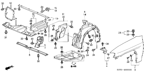 2000 insight DX 3 DOOR 5MT FRONT FENDERS diagram 2000 insight DX 3 DOOR 5MT FRONT FENDERS diagram