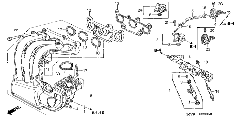 2001 insight DX 3 DOOR 5MT INTAKE MANIFOLD diagram 2001 insight DX 3 DOOR 5MT INTAKE MANIFOLD diagram
