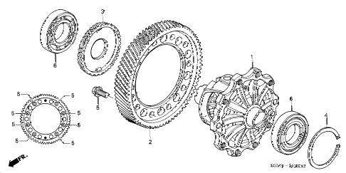 2003 insight DX(A/C) 3 DOOR 5MT DIFFERENTIAL GEAR diagram 2003 insight DX(A/C) 3 DOOR 5MT DIFFERENTIAL GEAR diagram