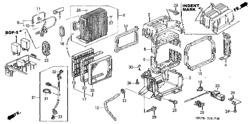 2001 insight DX 3 DOOR 5MT A/C COOLING UNIT diagram 2001 insight DX 3 DOOR 5MT A/C COOLING UNIT diagram