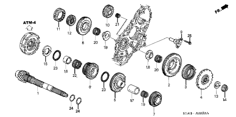 2003 civic LX(SIDE SRS) 4 DOOR 4AT AT COUNTERSHAFT diagram 2003 civic LX(SIDE SRS) 4 DOOR 4AT AT COUNTERSHAFT diagram