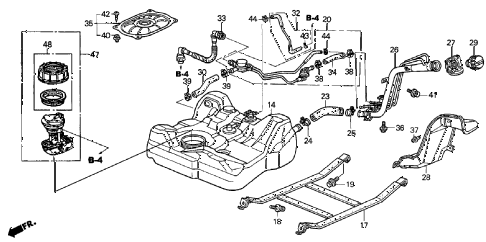 2002 civic LX(SIDE SRS) 4 DOOR 4AT FUEL TANK (1) diagram 2002 civic LX(SIDE SRS) 4 DOOR 4AT FUEL TANK (1) diagram