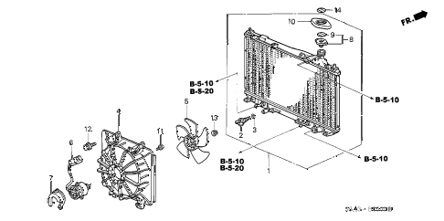 2003 civic EX 4 DOOR 5MT RADIATOR (DENSO) diagram 2003 civic EX 4 DOOR 5MT RADIATOR (DENSO) diagram