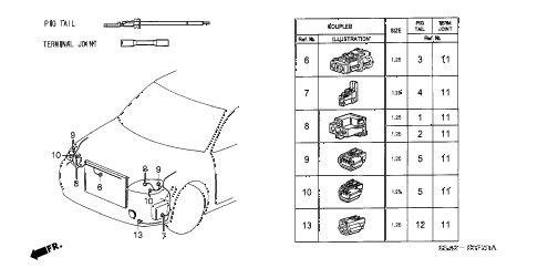 2003 civic LX 4 DOOR 4AT ELECTRICAL CONNECTORS (FR.) diagram 2003 civic LX 4 DOOR 4AT ELECTRICAL CONNECTORS (FR.) diagram