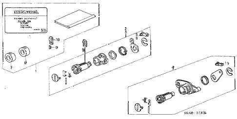 2002 civic DX(SIDE SRS) 4 DOOR 5MT KEY CYLINDER KIT diagram 2002 civic DX(SIDE SRS) 4 DOOR 5MT KEY CYLINDER KIT diagram