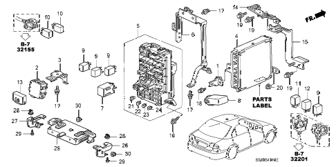 2002 civic GX(SIDE SRS) 4 DOOR CVT CONTROL UNIT (CABIN) diagram 2002 civic GX(SIDE SRS) 4 DOOR CVT CONTROL UNIT (CABIN) diagram