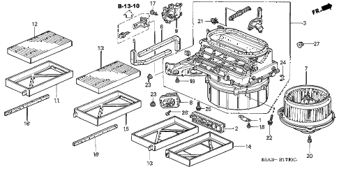 2001 civic DX(A/C) 4 DOOR 5MT HEATER BLOWER diagram 2001 civic DX(A/C) 4 DOOR 5MT HEATER BLOWER diagram