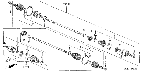 2002 civic DX 4 DOOR 5MT DRIVESHAFT diagram 2002 civic DX 4 DOOR 5MT DRIVESHAFT diagram