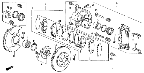 2001 civic LX 4 DOOR 4AT FRONT BRAKE diagram 2001 civic LX 4 DOOR 4AT FRONT BRAKE diagram