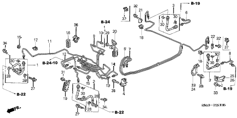 2001 civic EX(SIDE SRS) 4 DOOR 5MT BRAKE LINES (ABS) (1) diagram 2001 civic EX(SIDE SRS) 4 DOOR 5MT BRAKE LINES (ABS) (1) diagram