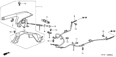 2001 civic LX(SIDE SRS) 4 DOOR 5MT PARKING BRAKE (1) diagram 2001 civic LX(SIDE SRS) 4 DOOR 5MT PARKING BRAKE (1) diagram