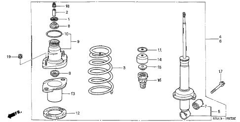 2003 civic DX 4 DOOR 5MT REAR SHOCK ABSORBER diagram 2003 civic DX 4 DOOR 5MT REAR SHOCK ABSORBER diagram