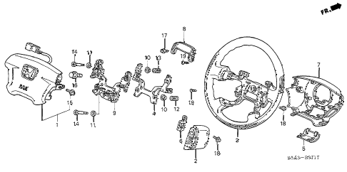 2002 civic DX 4 DOOR 5MT STEERING WHEEL (SRS) (2) diagram 2002 civic DX 4 DOOR 5MT STEERING WHEEL (SRS) (2) diagram