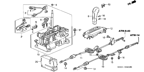 2003 civic DX 4 DOOR 4AT SELECT LEVER (2) diagram 2003 civic DX 4 DOOR 4AT SELECT LEVER (2) diagram
