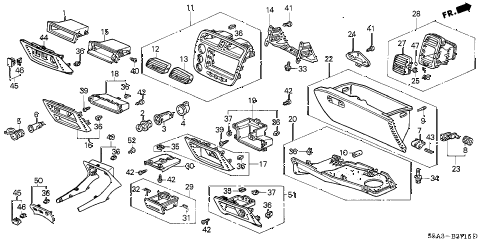 2002 civic DX 4 DOOR 4AT INSTRUMENT PANEL GARNISH (PASSENGER SIDE) diagram 2002 civic DX 4 DOOR 4AT INSTRUMENT PANEL GARNISH (PASSENGER SIDE) diagram