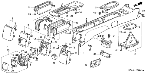 2002 civic DX(SIDE SRS) 4 DOOR 4AT CONSOLE (1) diagram 2002 civic DX(SIDE SRS) 4 DOOR 4AT CONSOLE (1) diagram