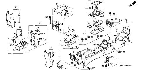 2003 civic EX(SIDE SRS) 4 DOOR 4AT CONSOLE (3) diagram 2003 civic EX(SIDE SRS) 4 DOOR 4AT CONSOLE (3) diagram