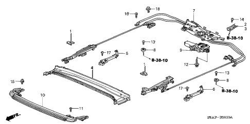 2003 civic EX(SIDE SRS) 4 DOOR 5MT ROOF SLIDE COMPONENTS diagram 2003 civic EX(SIDE SRS) 4 DOOR 5MT ROOF SLIDE COMPONENTS diagram