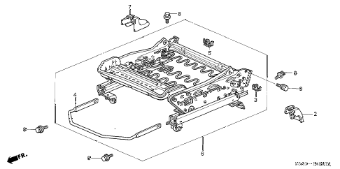 2002 civic DX(SIDE SRS) 4 DOOR 4AT FRONT SEAT COMPONENTS (L.) diagram 2002 civic DX(SIDE SRS) 4 DOOR 4AT FRONT SEAT COMPONENTS (L.) diagram