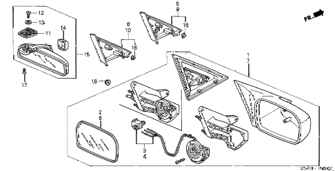 2001 civic DX(SIDE SRS) 4 DOOR 5MT MIRROR (FIXED) diagram 2001 civic DX(SIDE SRS) 4 DOOR 5MT MIRROR (FIXED) diagram