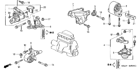 2001 civic EX 4 DOOR 5MT ENGINE MOUNTS (MT) diagram 2001 civic EX 4 DOOR 5MT ENGINE MOUNTS (MT) diagram