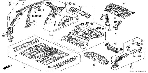 2003 civic DX(SIDE SRS) 4 DOOR 5MT INNER PANEL (1) diagram 2003 civic DX(SIDE SRS) 4 DOOR 5MT INNER PANEL (1) diagram