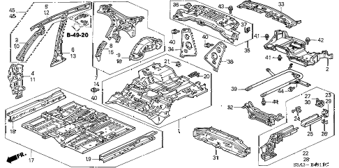 2001 civic GX 4 DOOR CVT INNER PANEL (2) diagram 2001 civic GX 4 DOOR CVT INNER PANEL (2) diagram