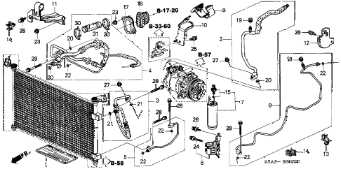 2003 civic LX(SIDE SRS) 4 DOOR 4AT A/C HOSES - PIPES diagram 2003 civic LX(SIDE SRS) 4 DOOR 4AT A/C HOSES - PIPES diagram