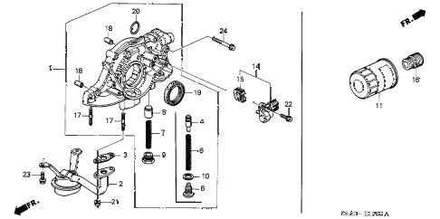 2002 civic EX(SIDE SRS) 4 DOOR 5MT OIL PUMP - OIL STRAINER diagram 2002 civic EX(SIDE SRS) 4 DOOR 5MT OIL PUMP - OIL STRAINER diagram